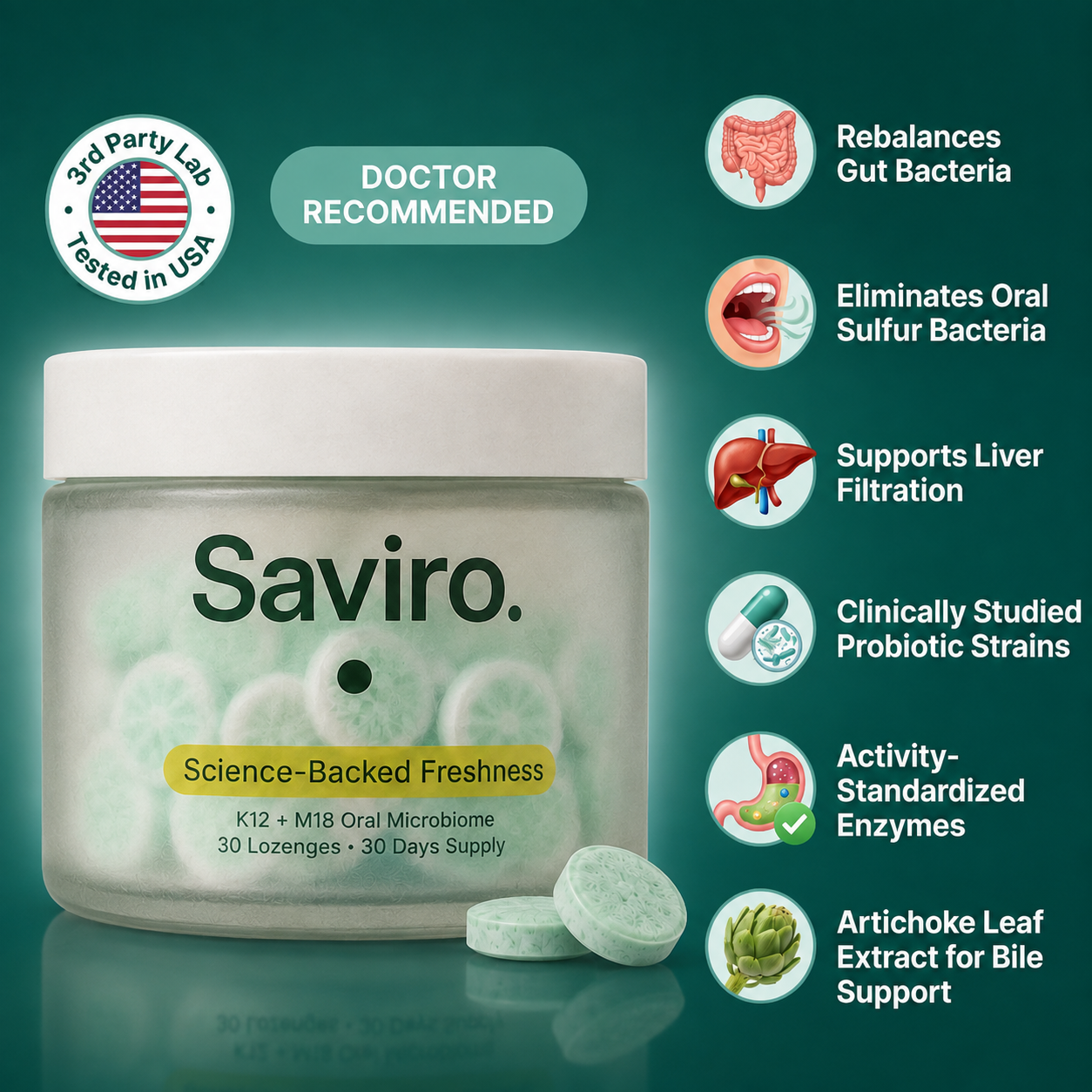 Saviro – Three-Source Breath Formula (Gut · Mouth · Liver) - SAVIRO