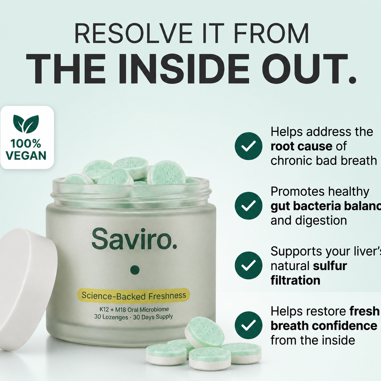 Saviro – Three-Source Breath Formula (Gut · Mouth · Liver) - SAVIRO